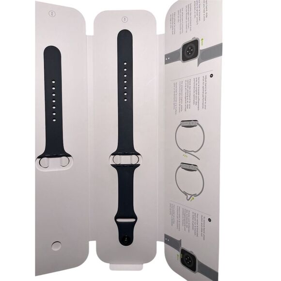 Apple Watch Black Sport Band Two-Piece Strap Unisex S/M M/L - Picture 2 of 9